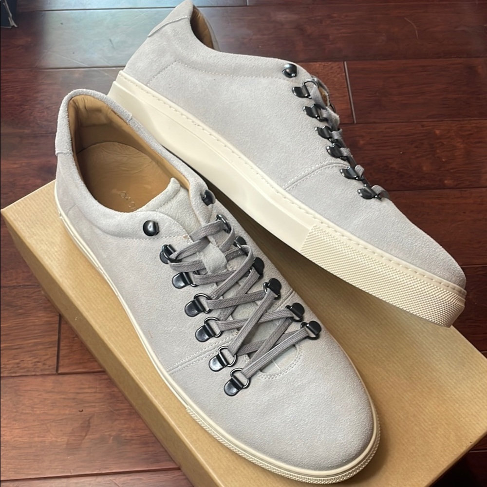 NIB Official Program Grey Suede Leather Lace Up Low Top Sneakers 10